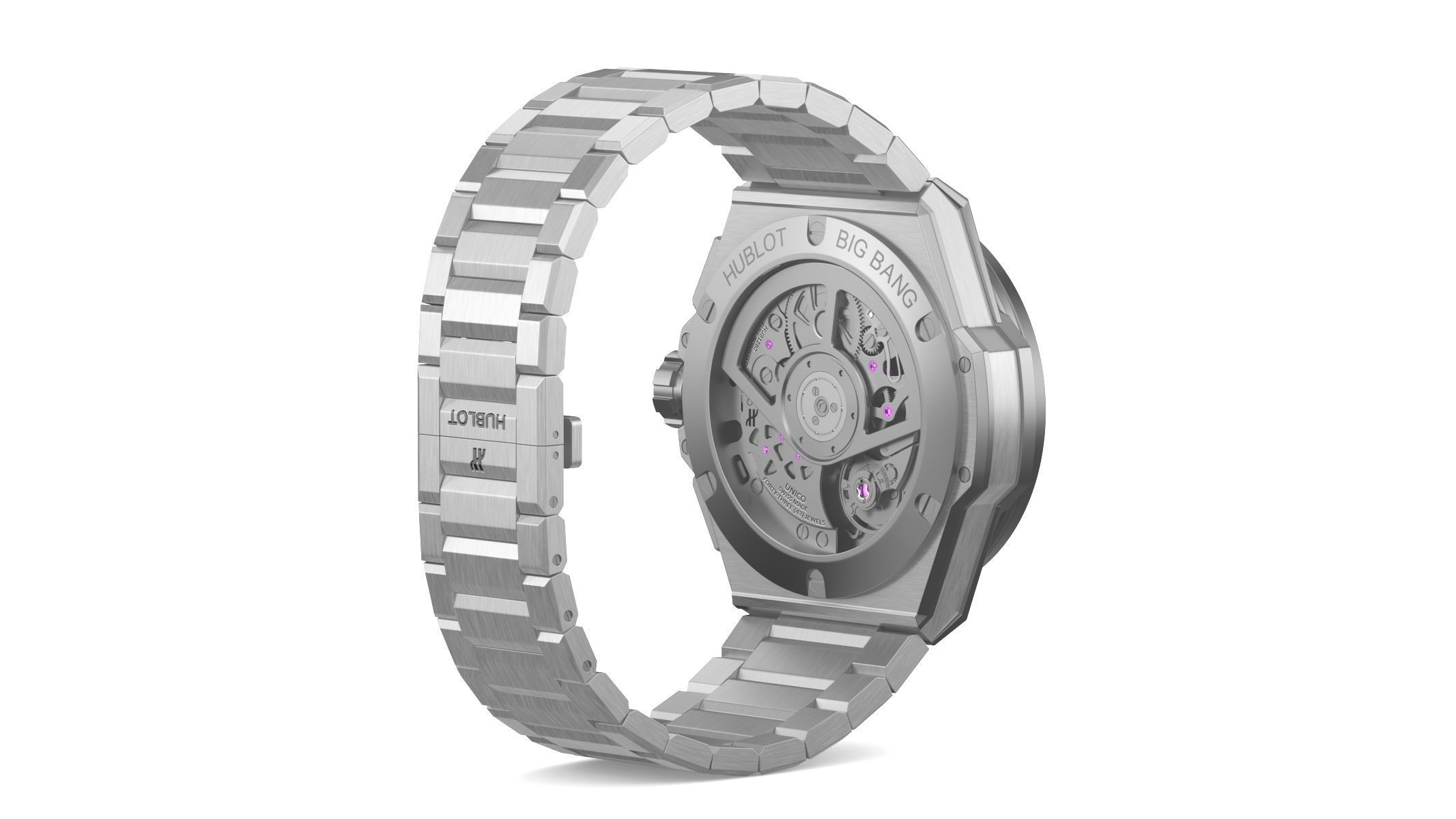 Hublot Big Bang Integranted 42mm White Luxury Watch 3D model_6