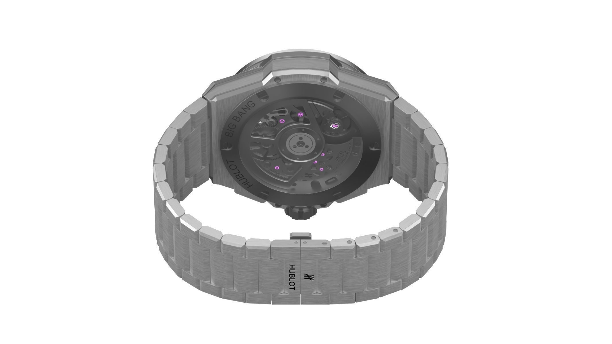 Hublot Big Bang Integranted 42mm White Luxury Watch 3D model_10