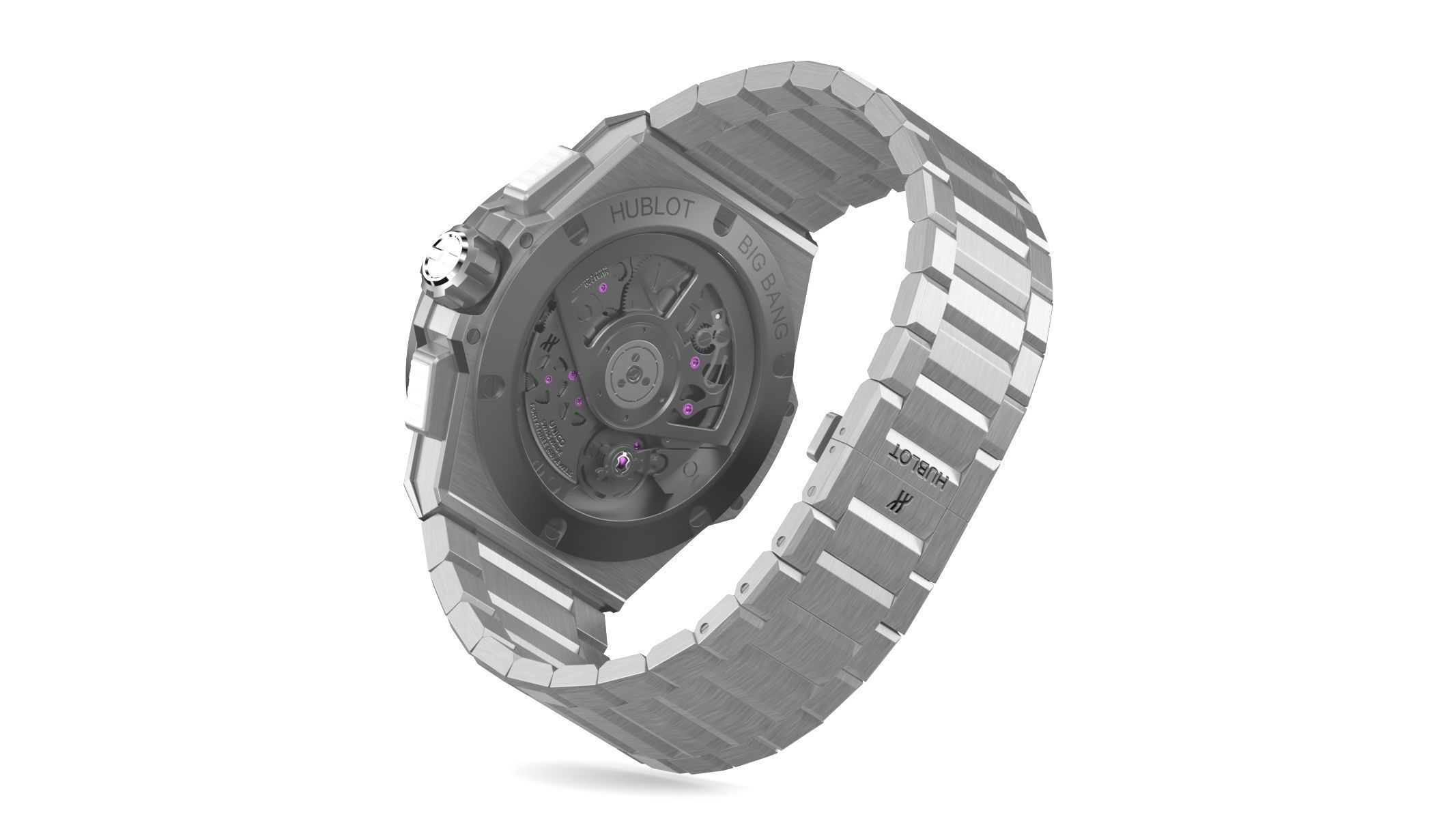 Hublot Big Bang Integranted 42mm White Luxury Watch 3D model_5