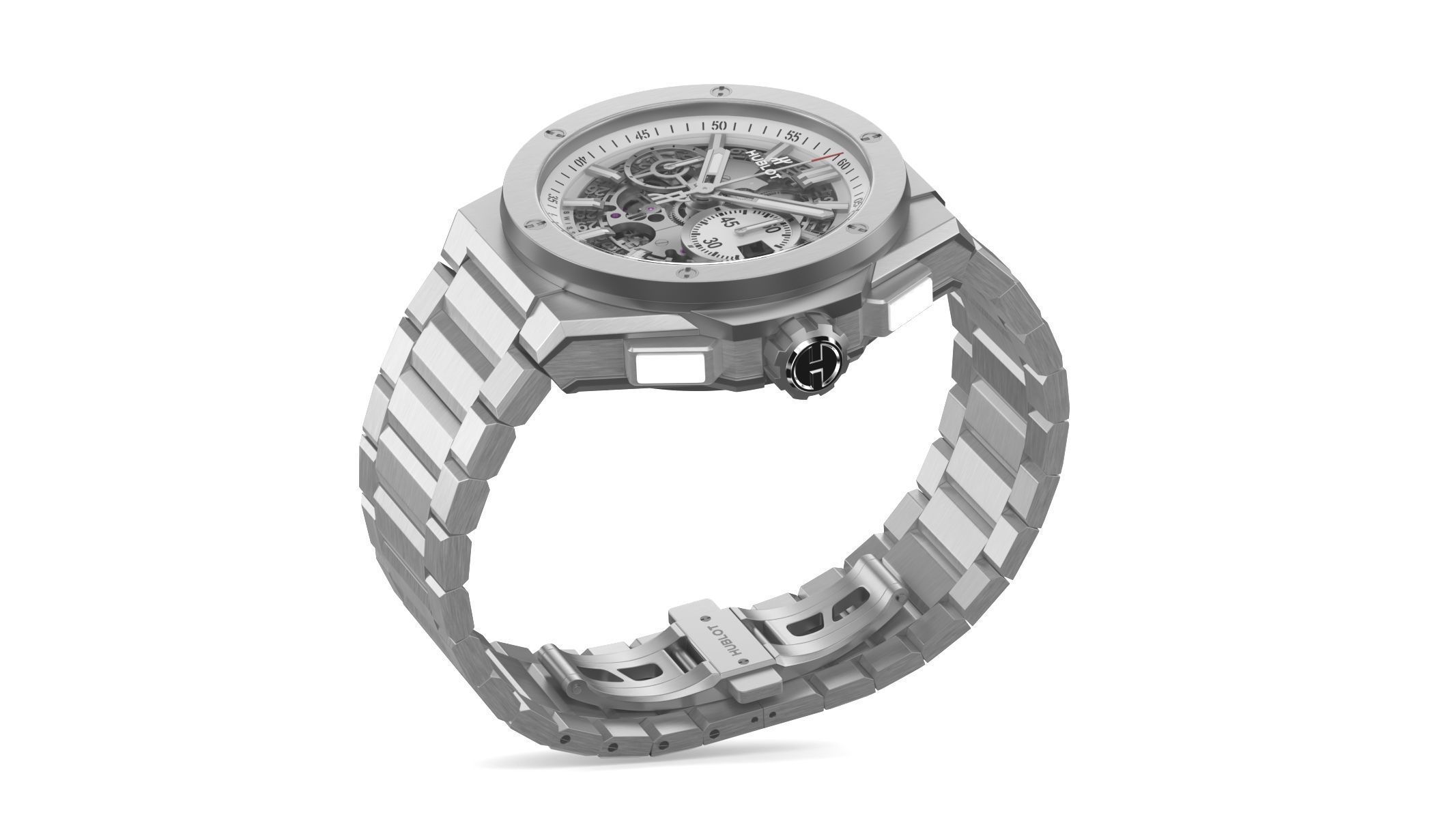 Hublot Big Bang Integranted 42mm White Luxury Watch 3D model_9