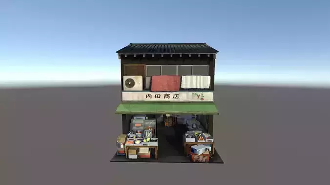 Japanese Tradition Store Unity Ready Low-poly 3D model