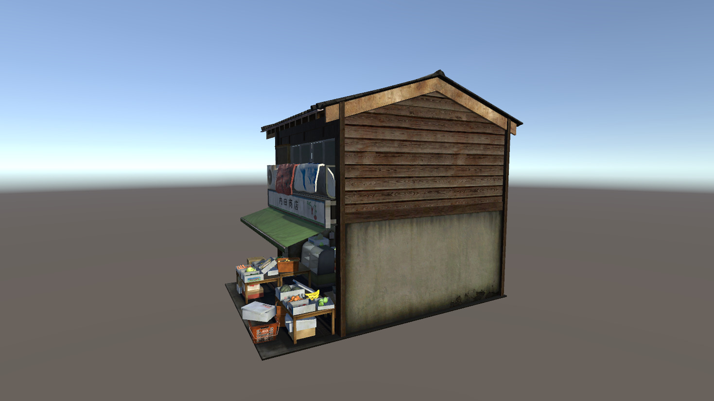 Japanese Tradition Store Unity Ready Low-poly 3D model_1