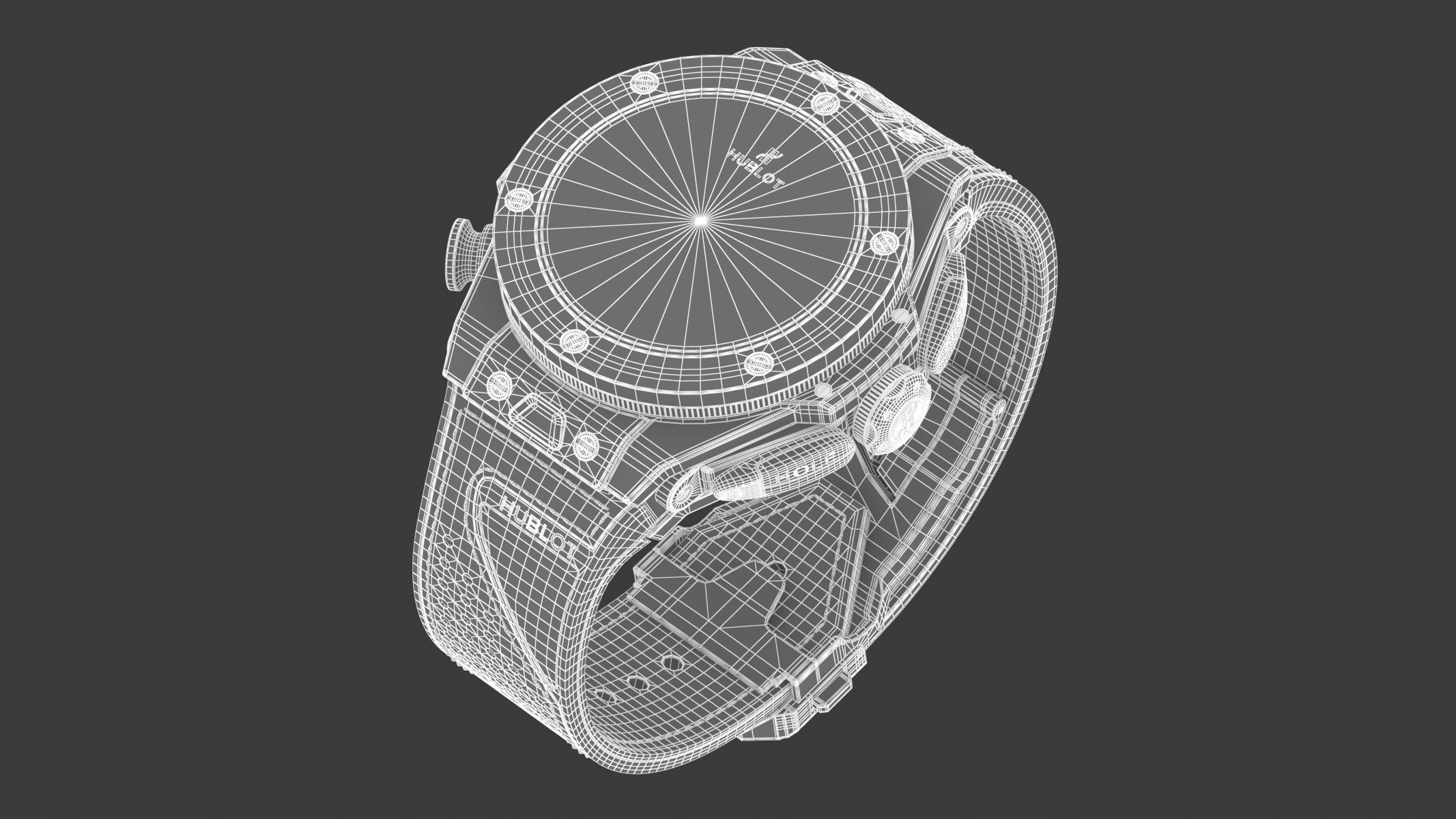 Hublot Big Bang Unico 45mm Golf Silver Luxury Watch 3D model_13