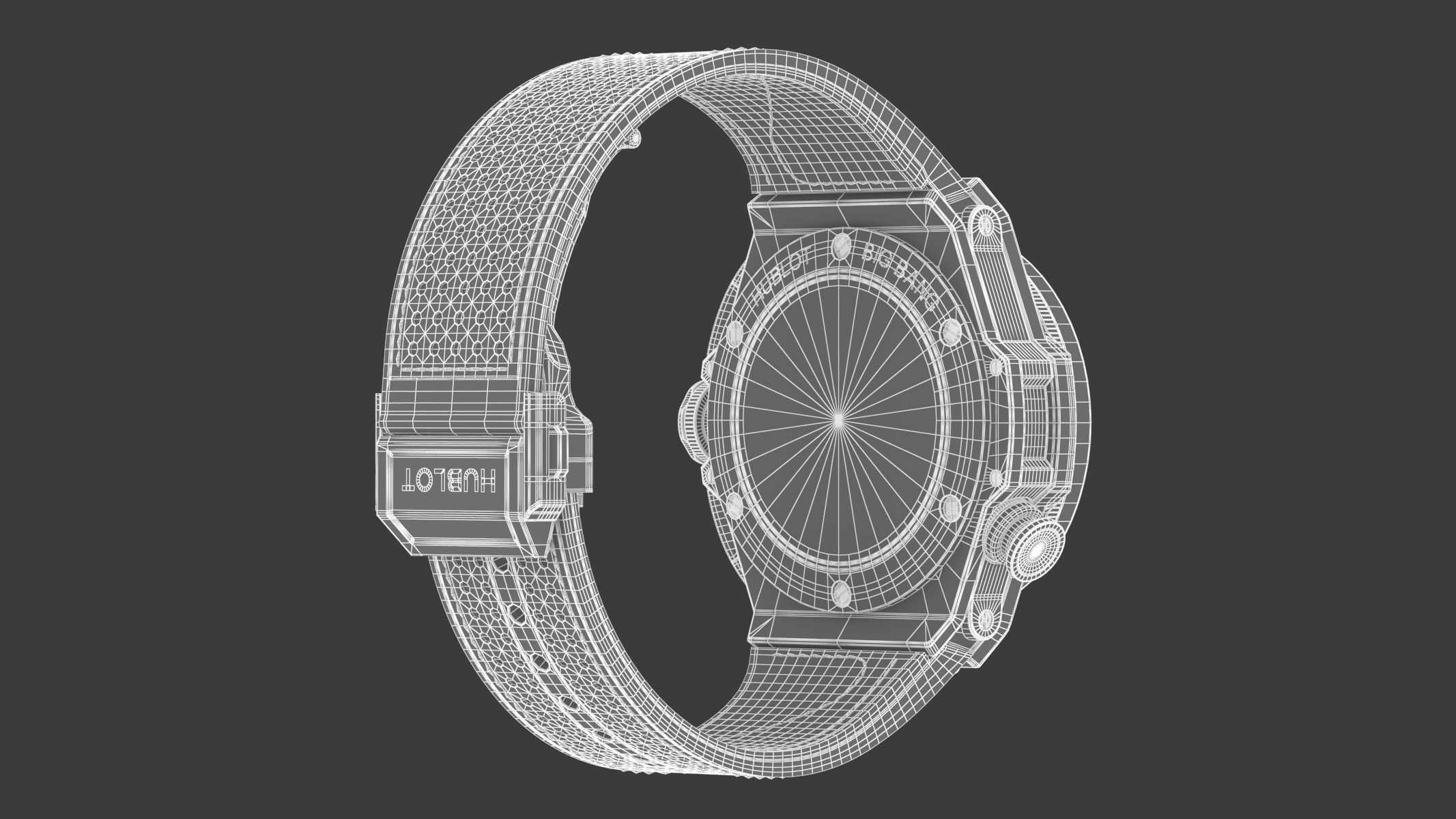 Hublot Big Bang Unico 45mm Golf Silver Luxury Watch 3D model_15