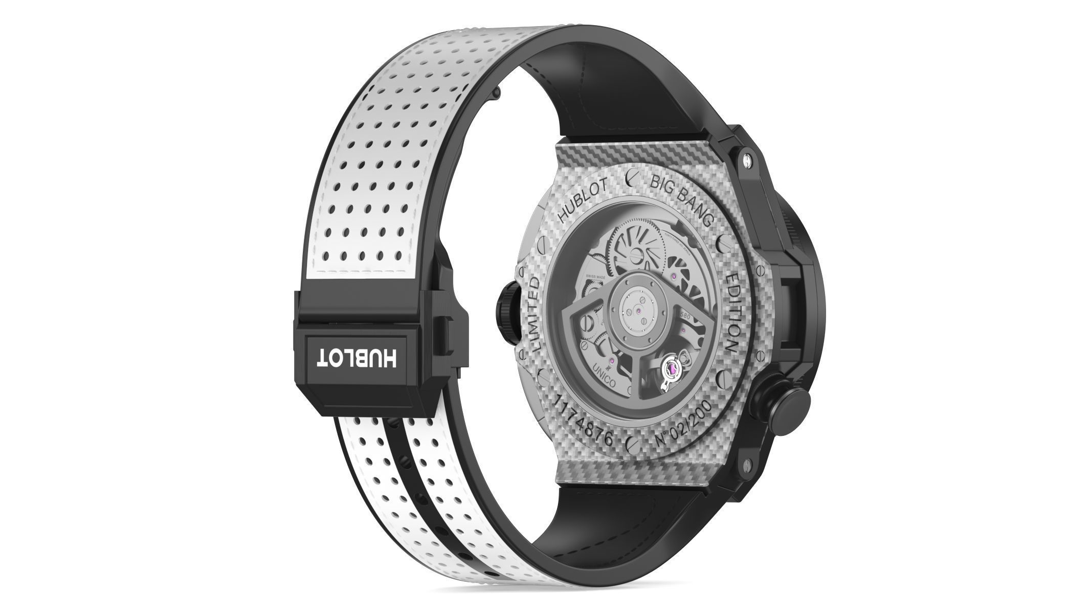 Hublot Big Bang Unico 45mm Golf Silver Luxury Watch 3D model_2