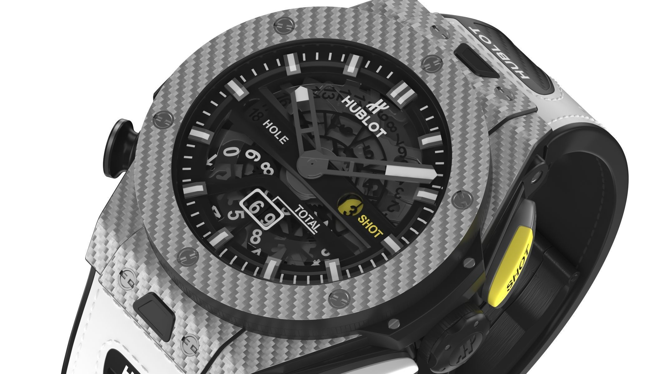 Hublot Big Bang Unico 45mm Golf Silver Luxury Watch 3D model_9