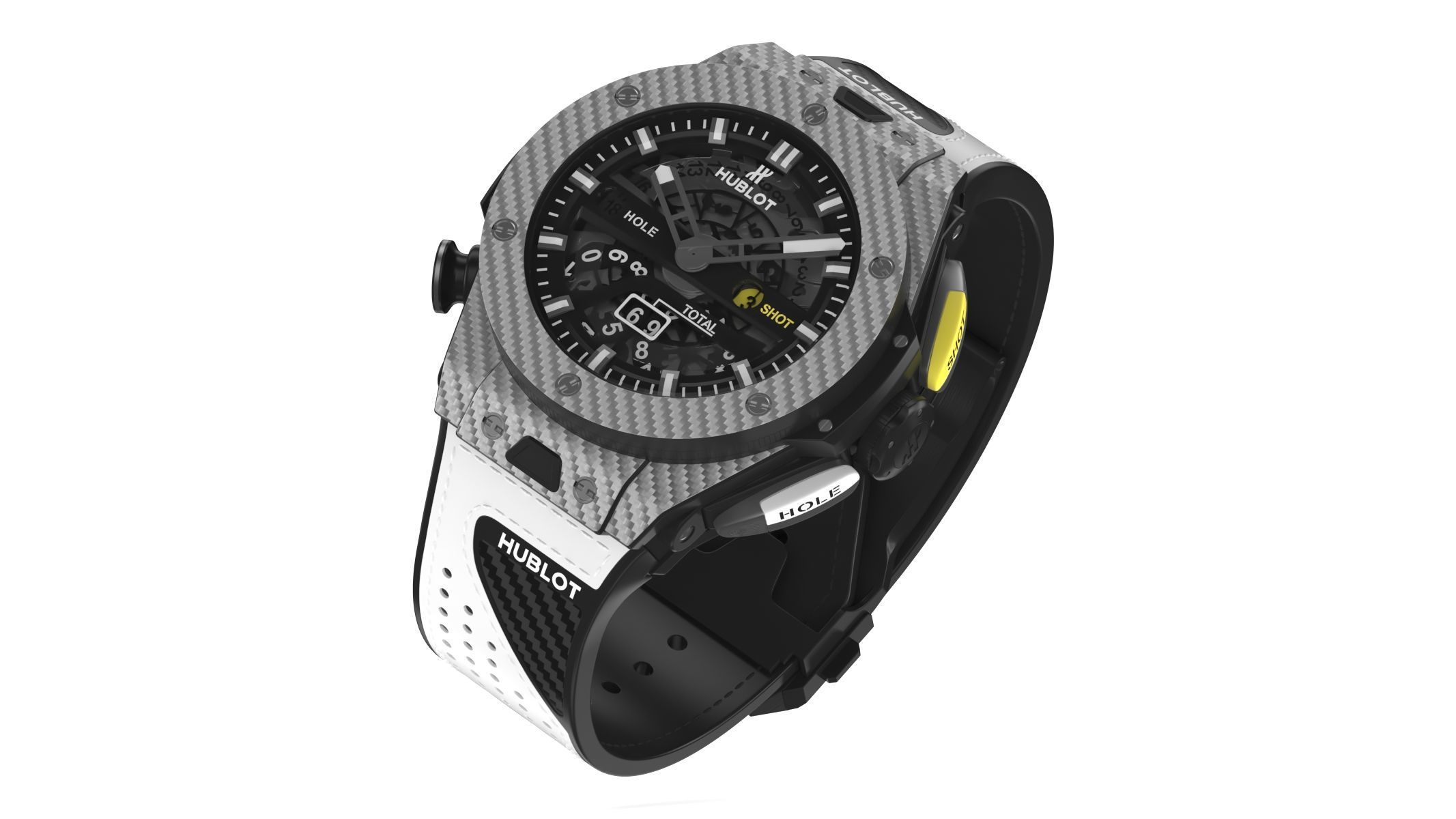 Hublot Big Bang Unico 45mm Golf Silver Luxury Watch 3D model_10