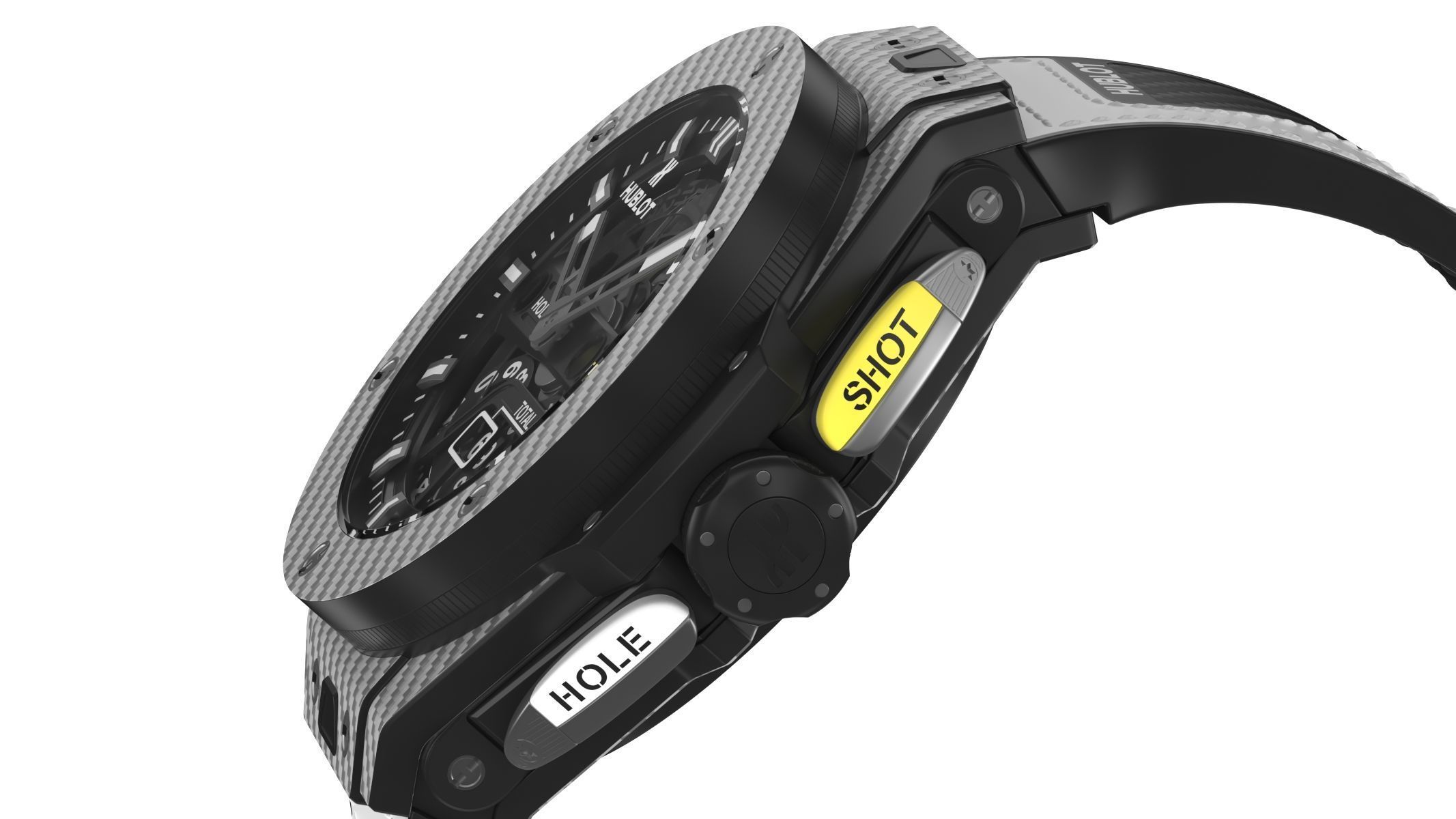 Hublot Big Bang Unico 45mm Golf Silver Luxury Watch 3D model_7