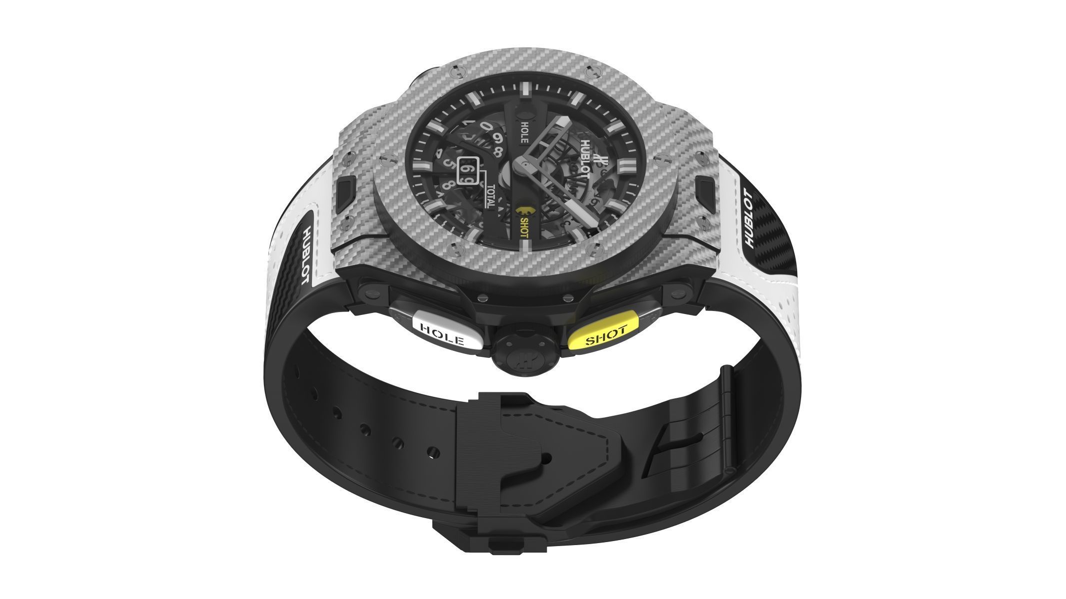 Hublot Big Bang Unico 45mm Golf Silver Luxury Watch 3D model_5