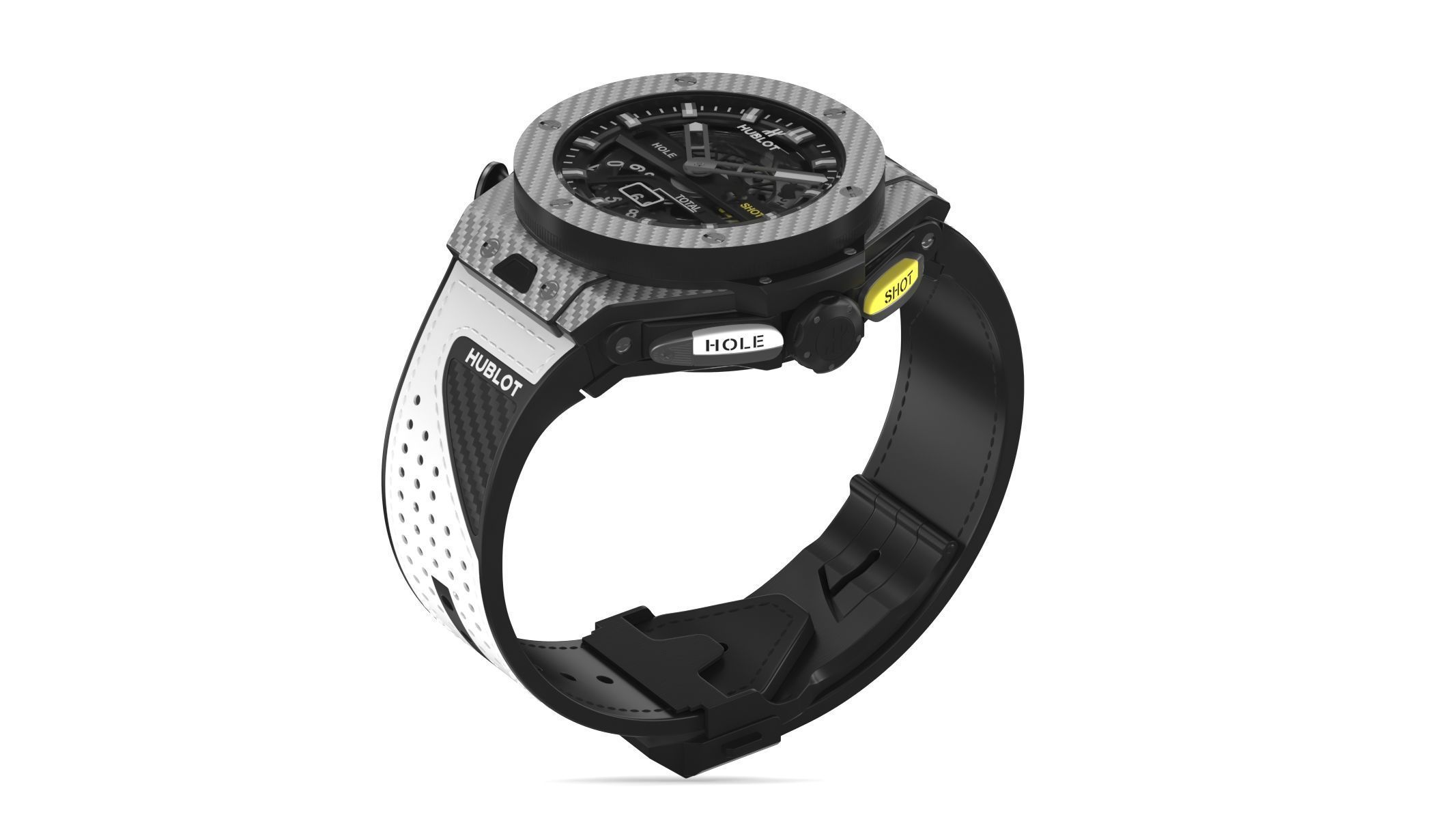 Hublot Big Bang Unico 45mm Golf Silver Luxury Watch 3D model_1