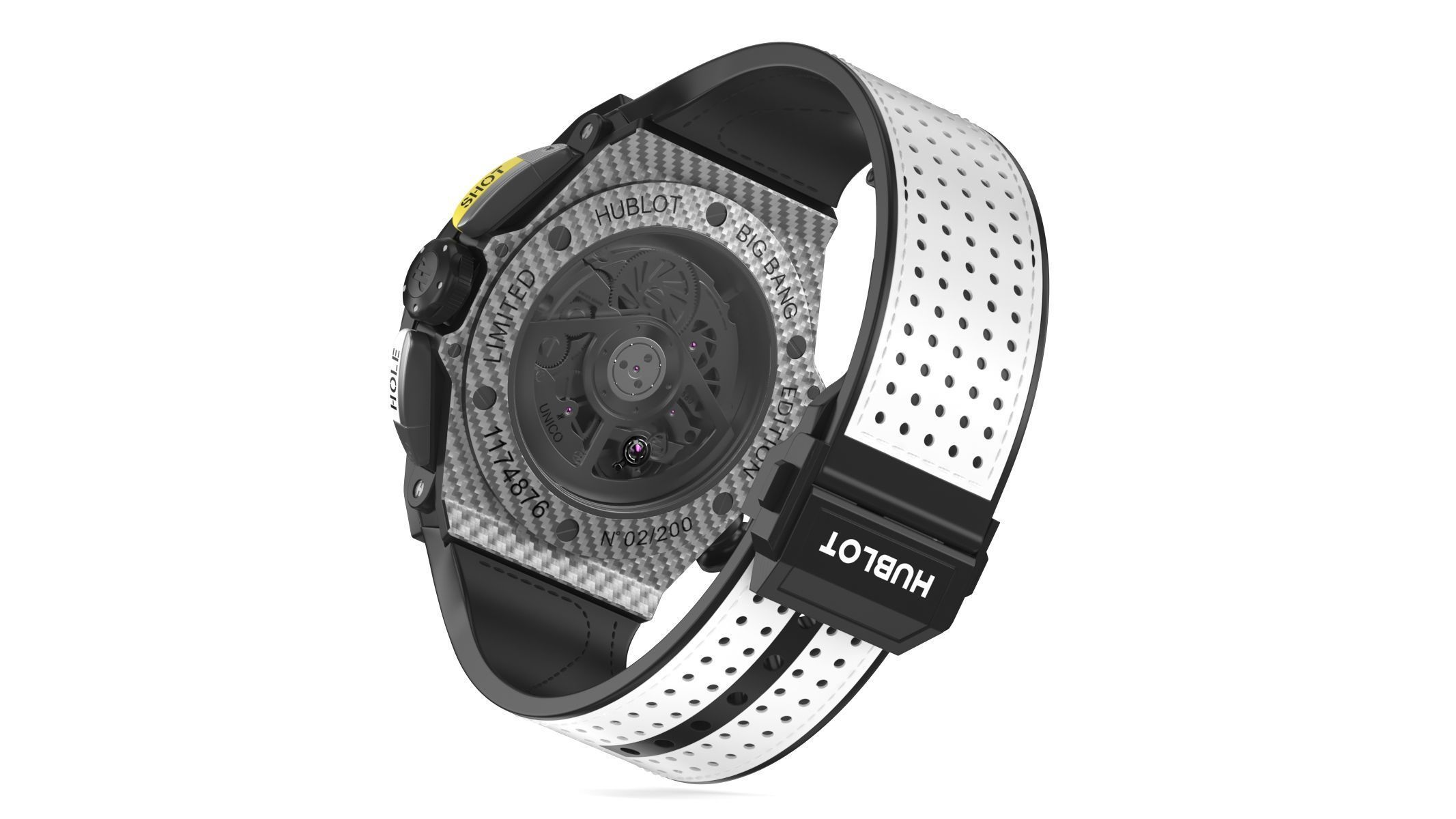 Hublot Big Bang Unico 45mm Golf Silver Luxury Watch 3D model_3