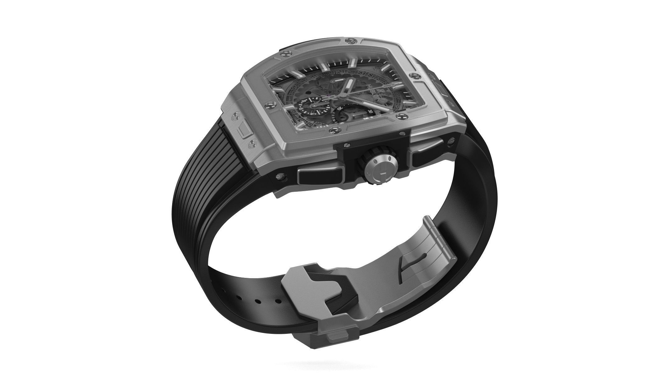 Hublot Spirit Of Big Bang Titanium Ceramic 42mm Silver Watch 3D model_10