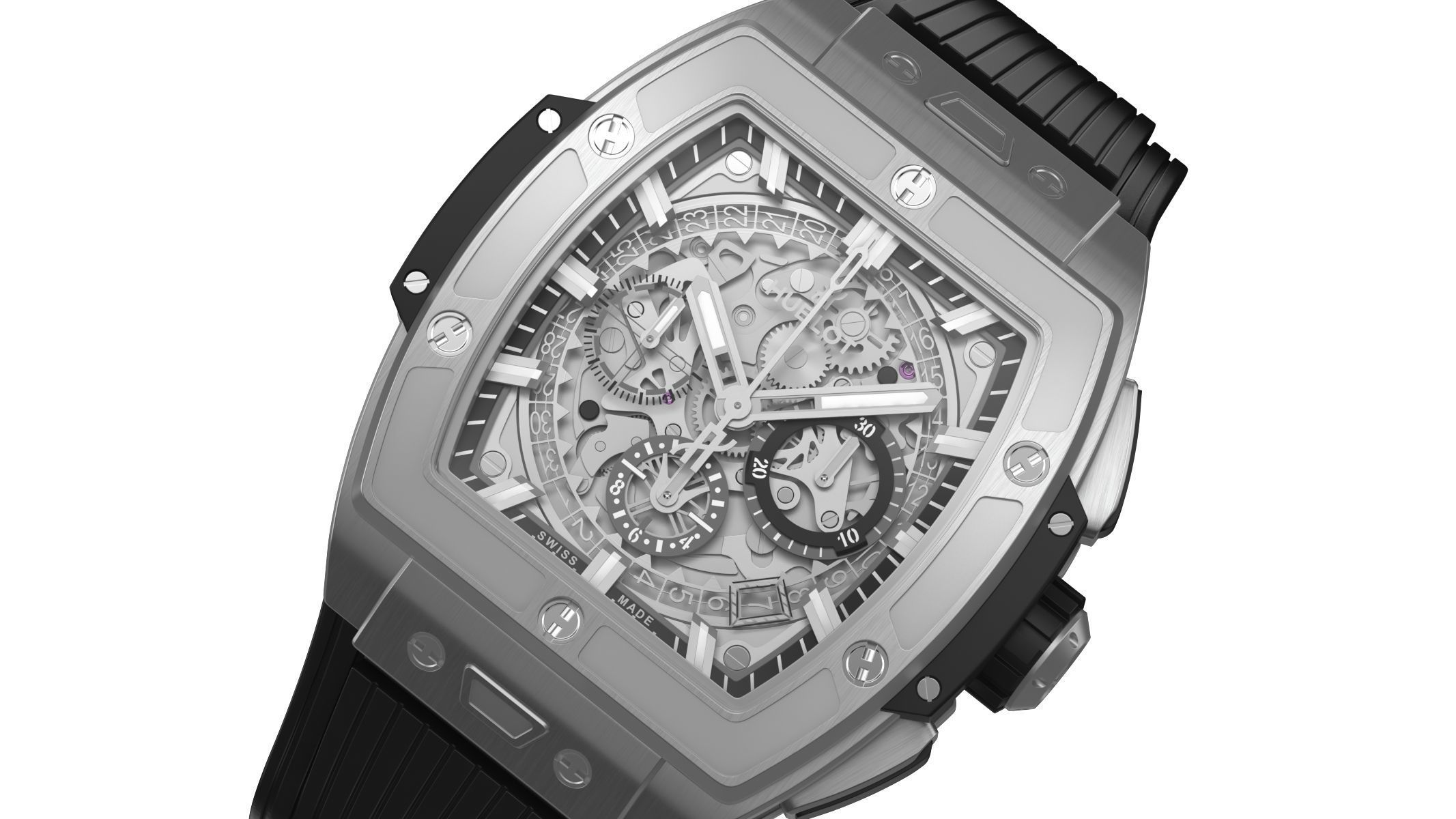 Hublot Spirit Of Big Bang Titanium Ceramic 42mm Silver Watch 3D model_4