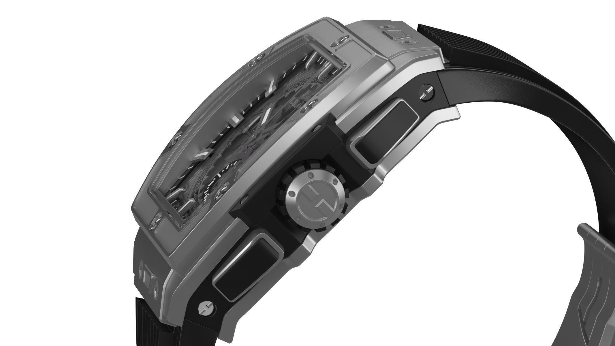 Hublot Spirit Of Big Bang Titanium Ceramic 42mm Silver Watch 3D model_7