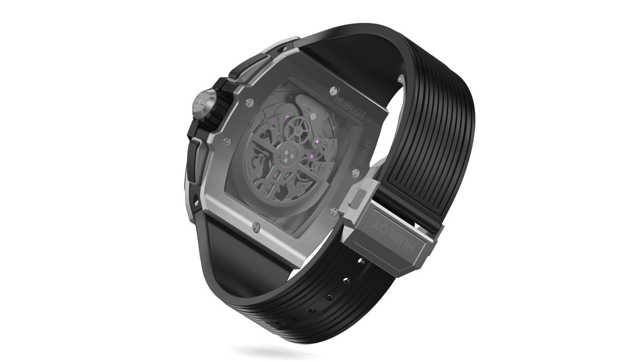 Hublot Spirit Of Big Bang Titanium Ceramic 42mm Silver Watch 3D model_5