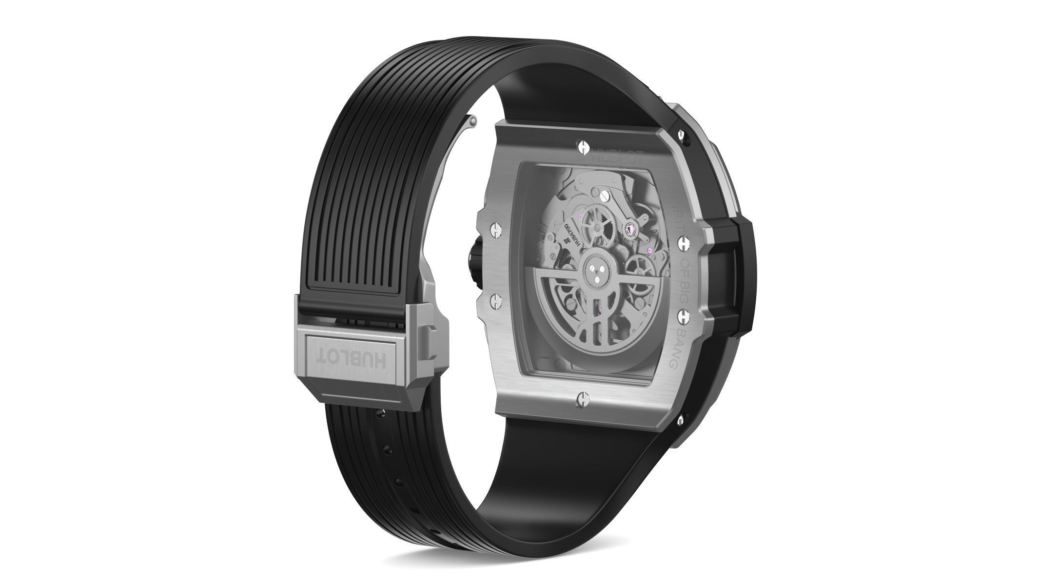 Hublot Spirit Of Big Bang Titanium Ceramic 42mm Silver Watch 3D model_6