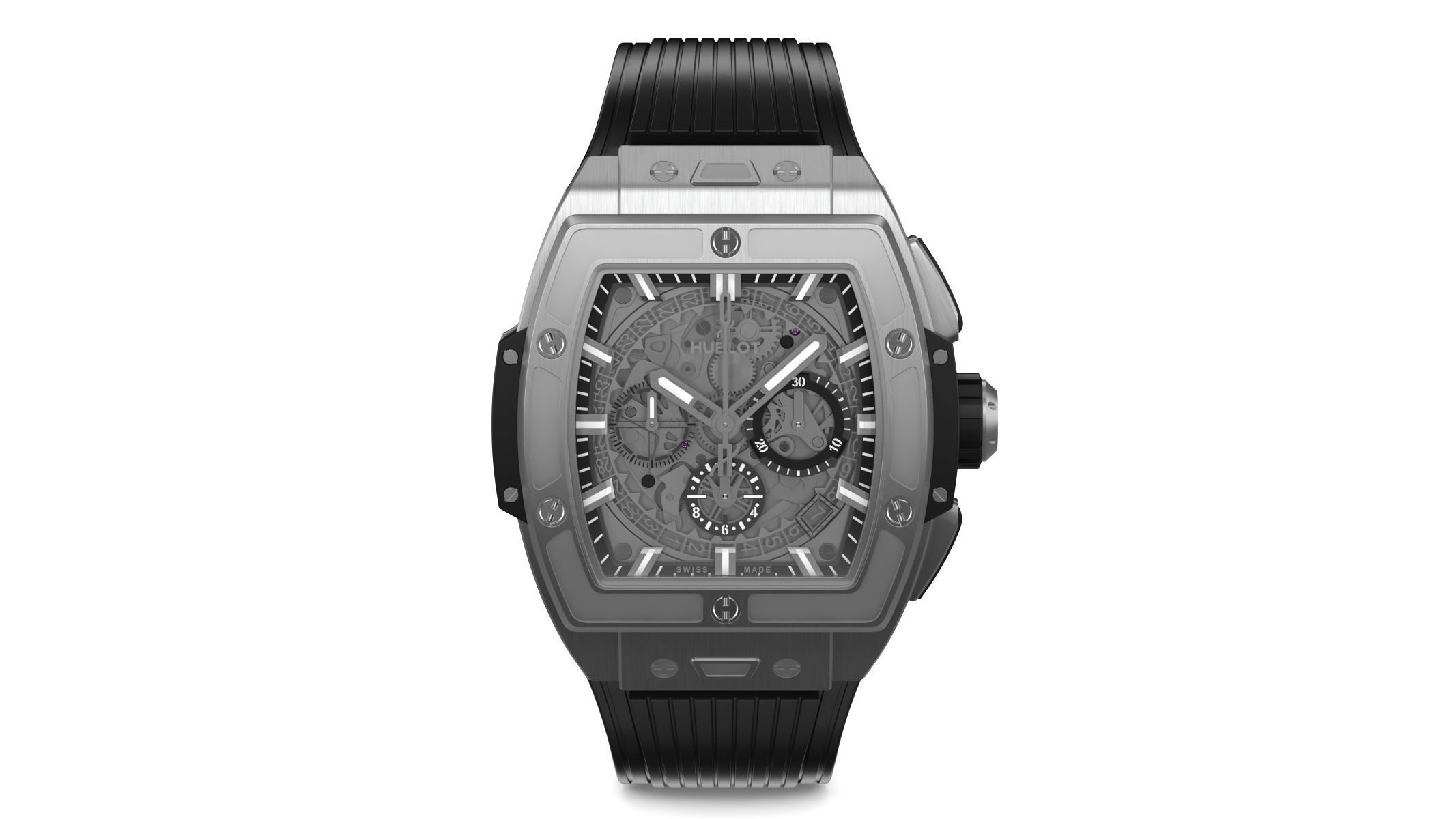 Hublot Spirit Of Big Bang Titanium Ceramic 42mm Silver Watch 3D model_1
