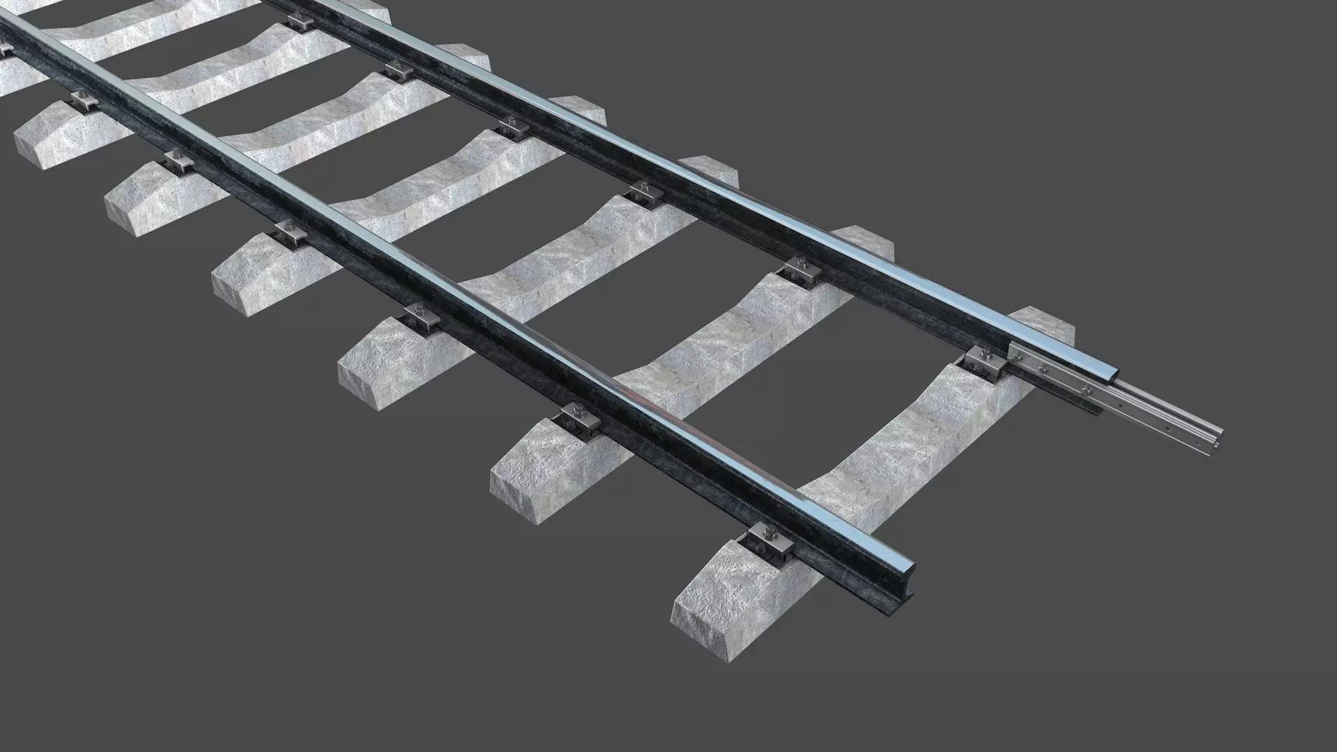 railway rails section  3D model_8