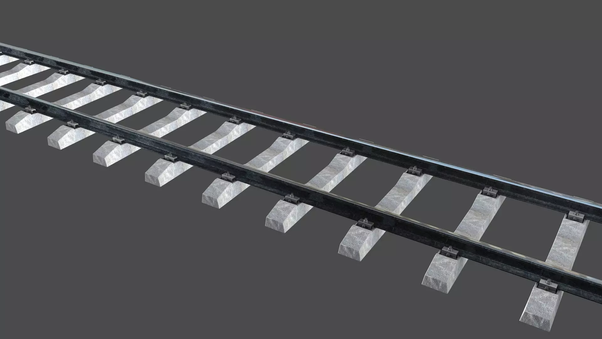 railway rails section  3D model_0