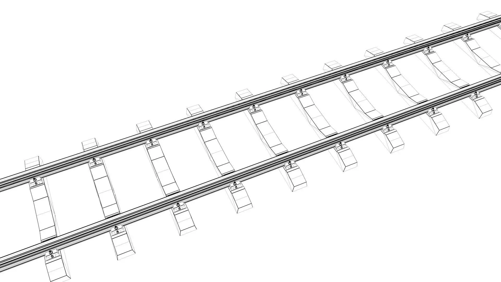 railway rails section  3D model_13