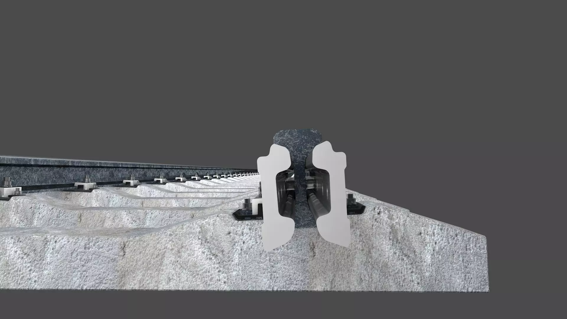 railway rails section  3D model_3