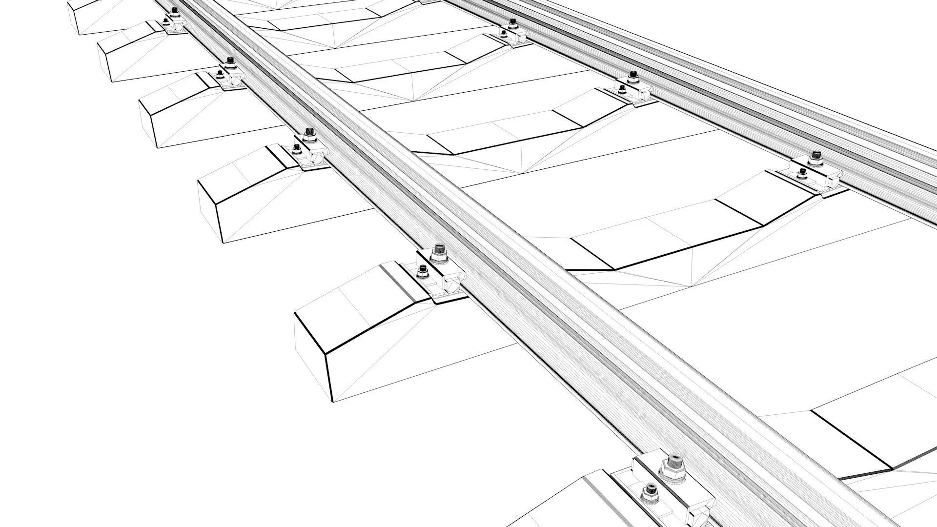 railway rails section  3D model_10