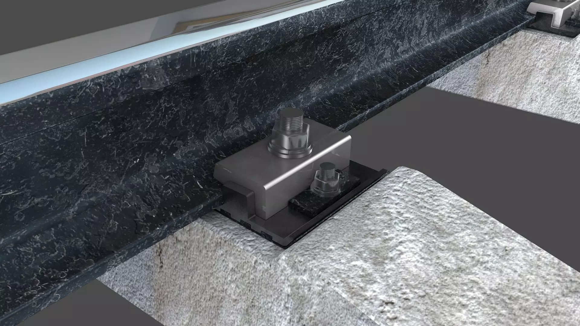 railway rails section  3D model_1