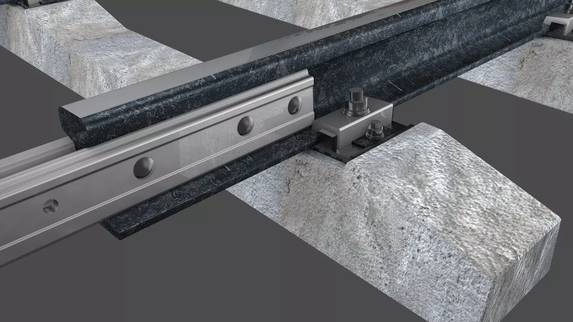 railway rails section  3D model_5