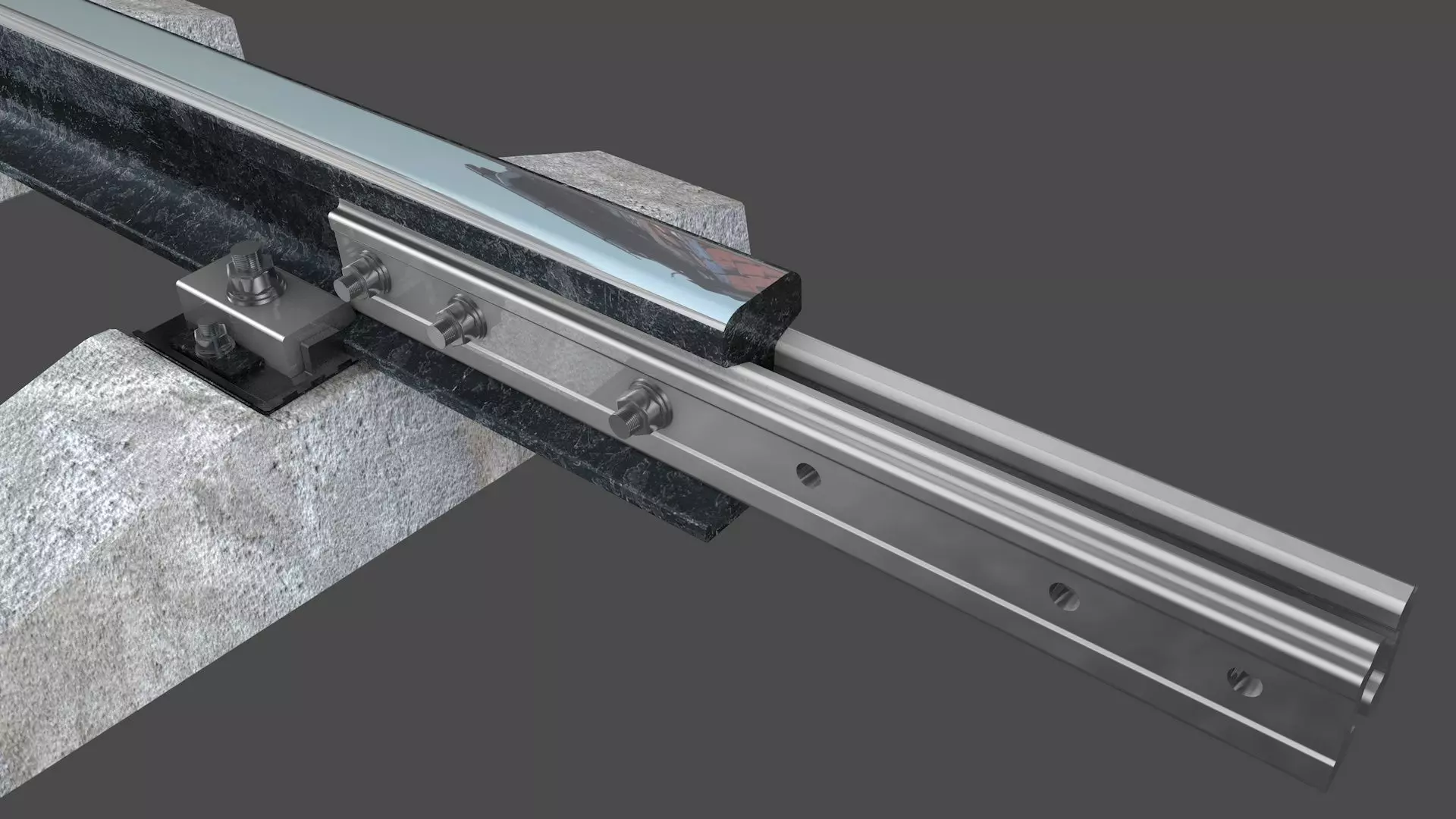 railway rails section  3D model_4