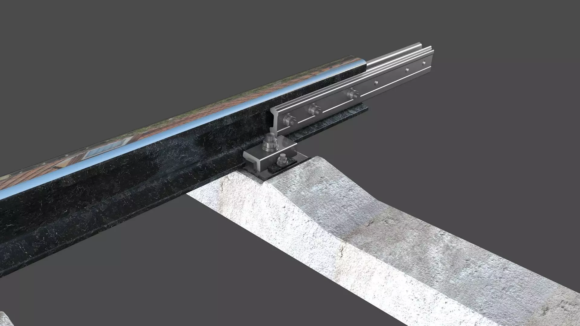 railway rails section  3D model_2