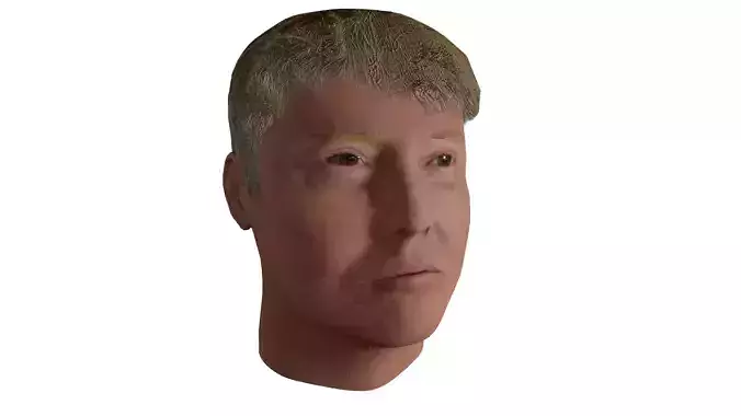 Young Trump Head PBR Lowpoly Low-poly 3D model