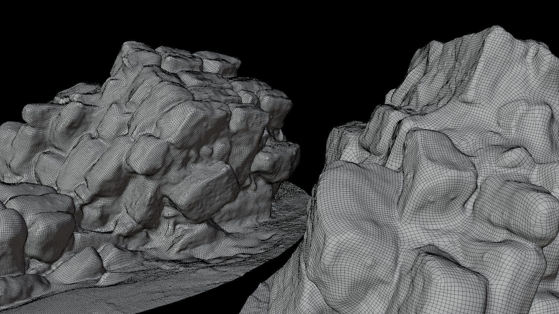 Scanned Stone Bundel Low-poly 3D model_5