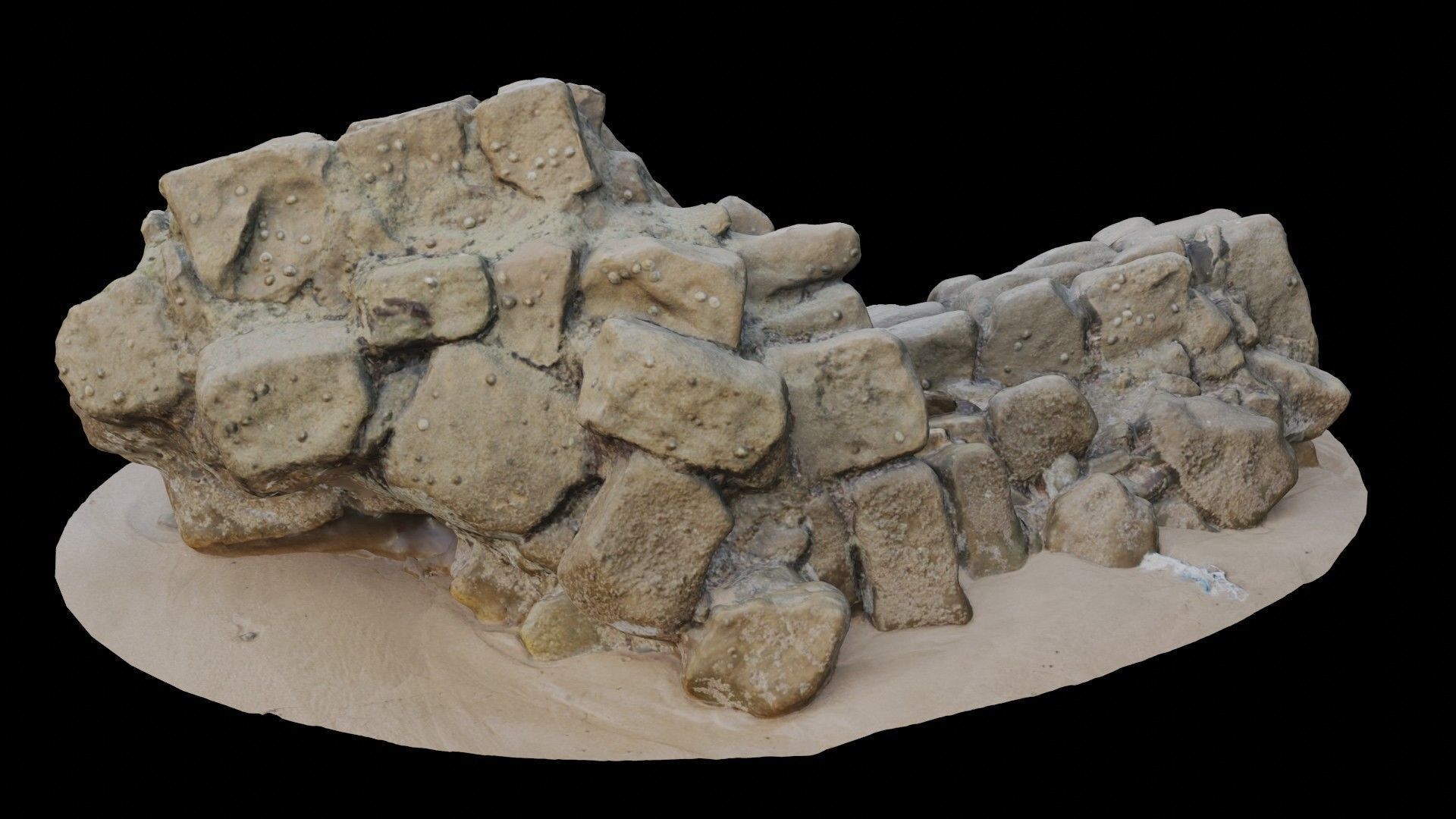 Scanned Stone Bundel Low-poly 3D model_7