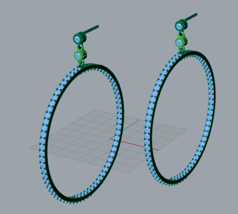 circle jewelry earring je0010 3D print model_6