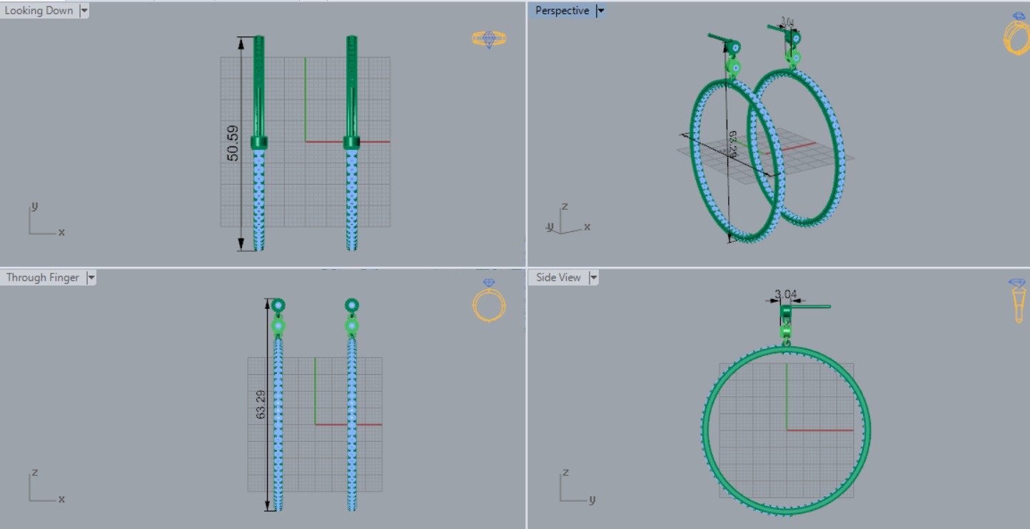 circle jewelry earring je0010 3D print model_4