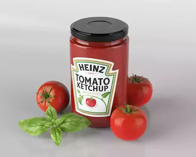 Glass Jar with tomatoes and vegetable 3D model