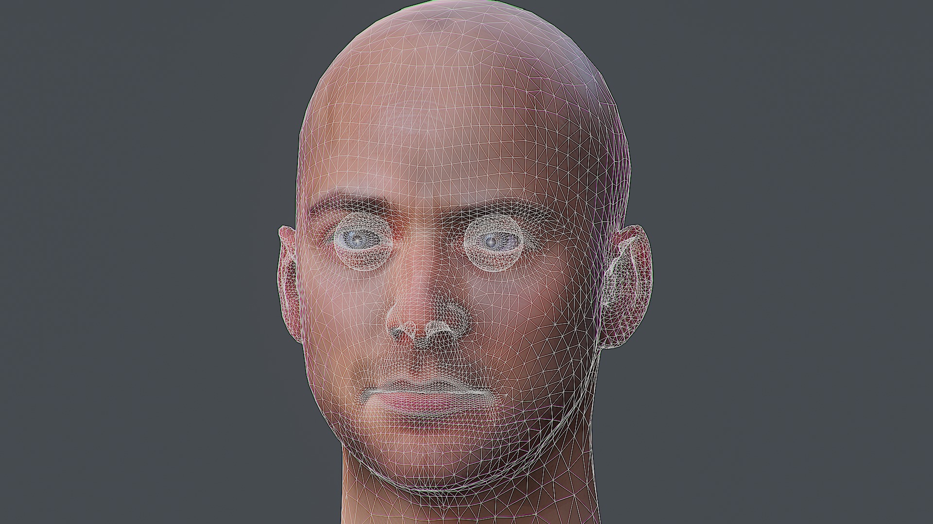 Male head Realistic Perfect Head Low-poly  Low-poly 3D model_8