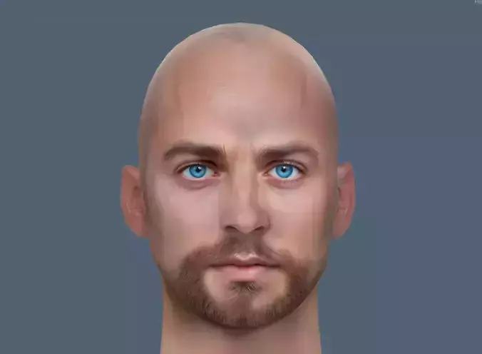 Male head Realistic Perfect Head Low-poly 