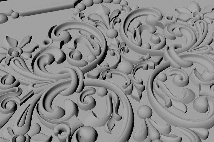 Central decor ornament for furniture 3D model_4