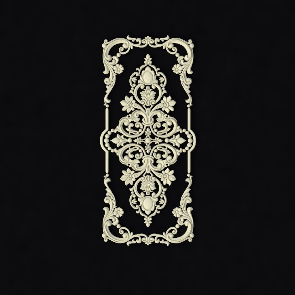 Central decor ornament for furniture 3D model_1