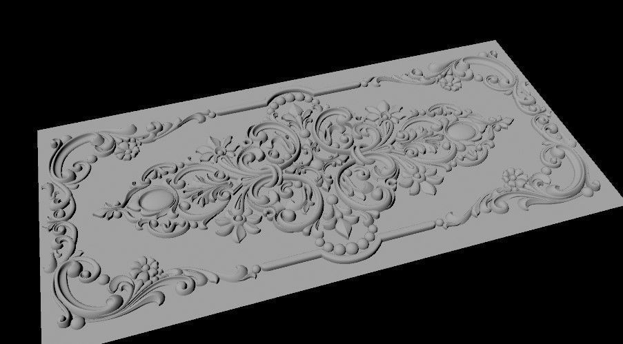 Central decor ornament for furniture 3D model_3