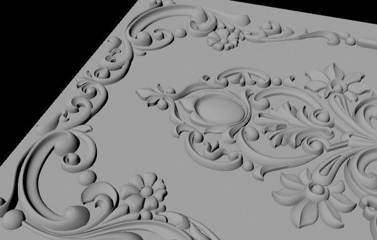 Central decor ornament for furniture 3D model_2