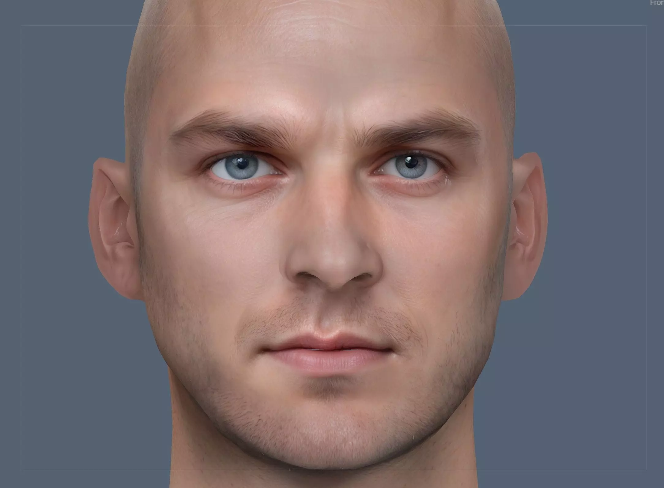 Male head Realistic Perfect Head Low-poly 3D model