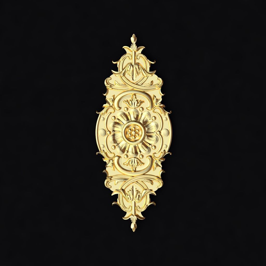 Central decor ornament for furniture 3D model_1