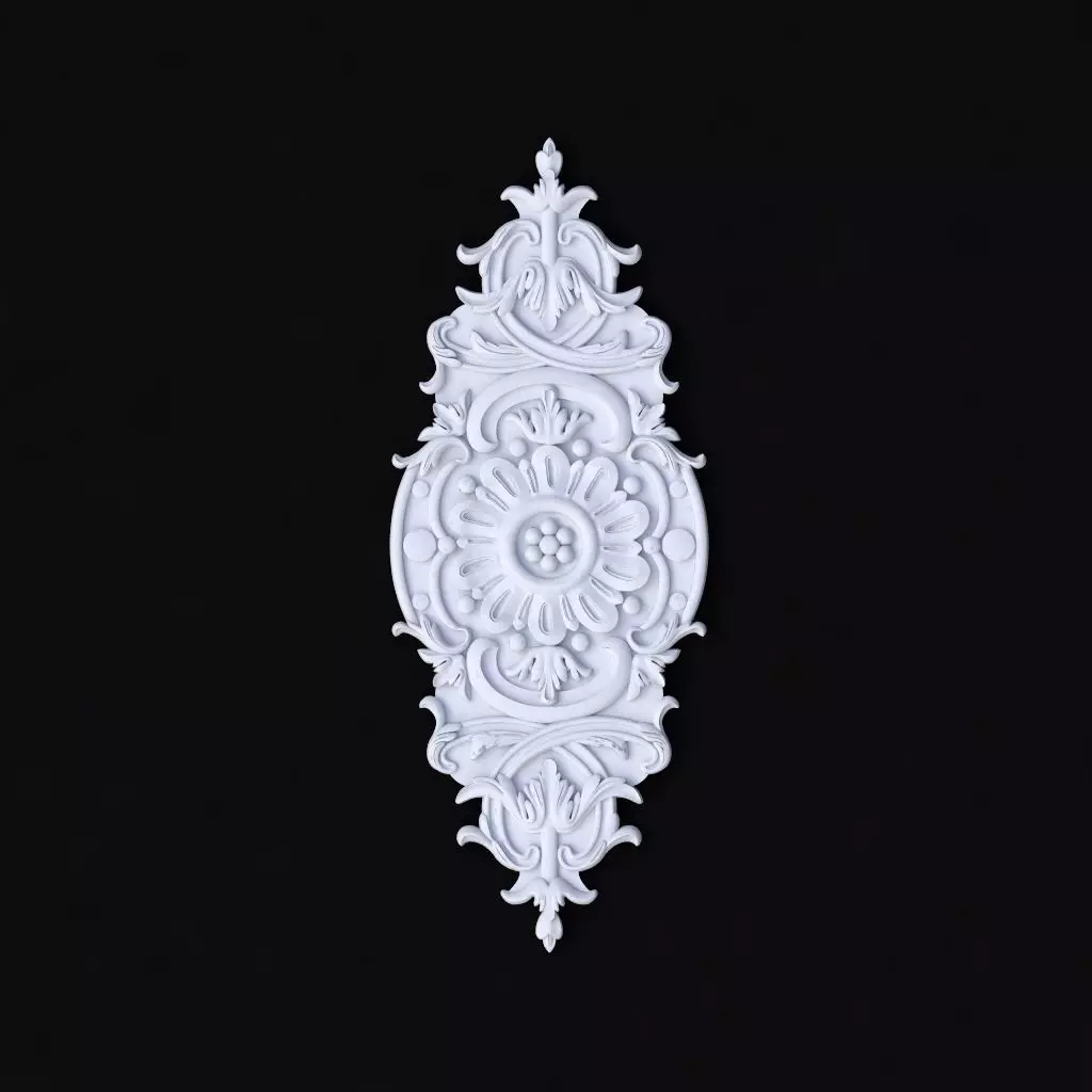 Central decor ornament for furniture 3D model_0