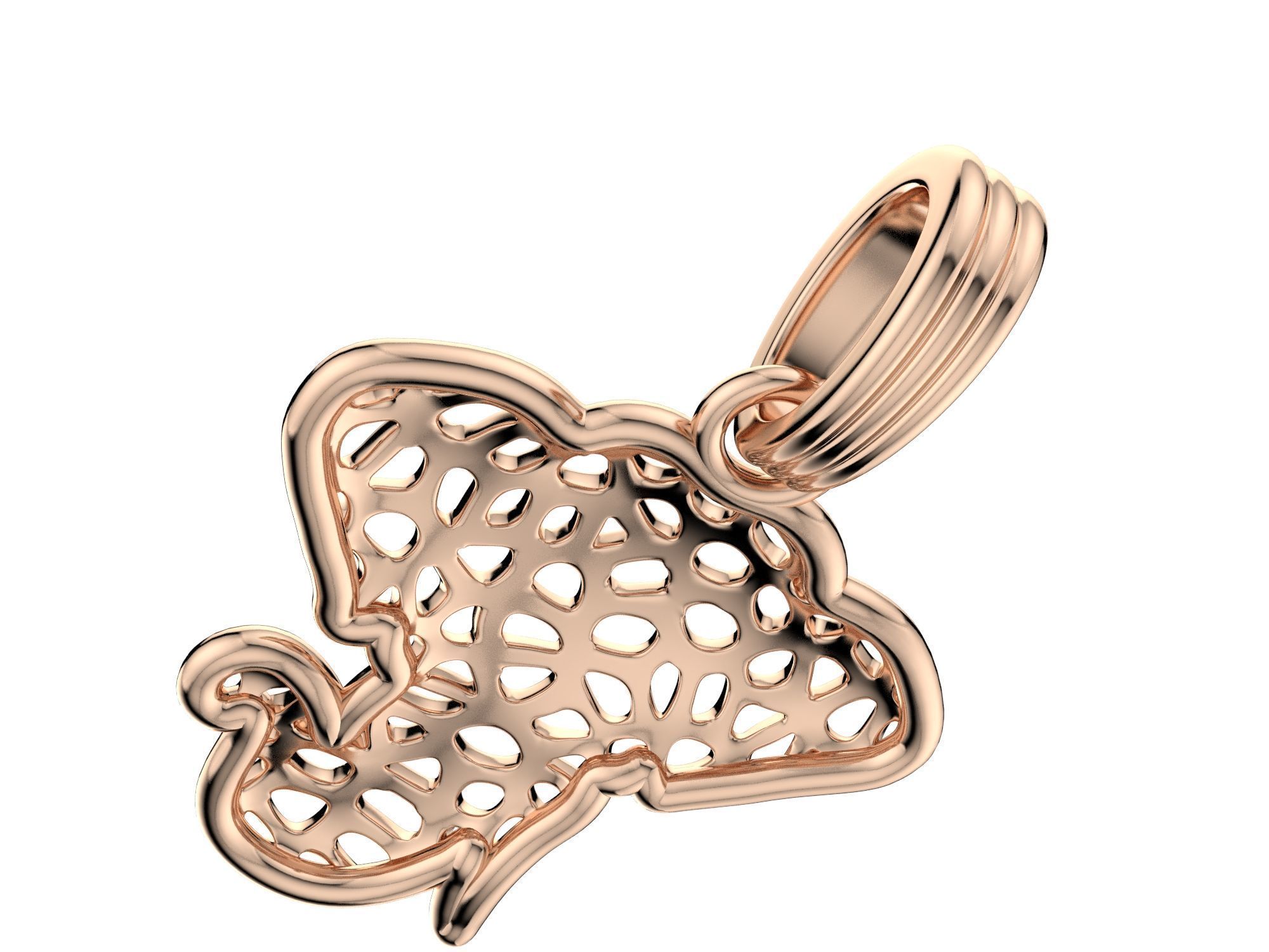 Voronoi Elephant Pendant 3D print model_4