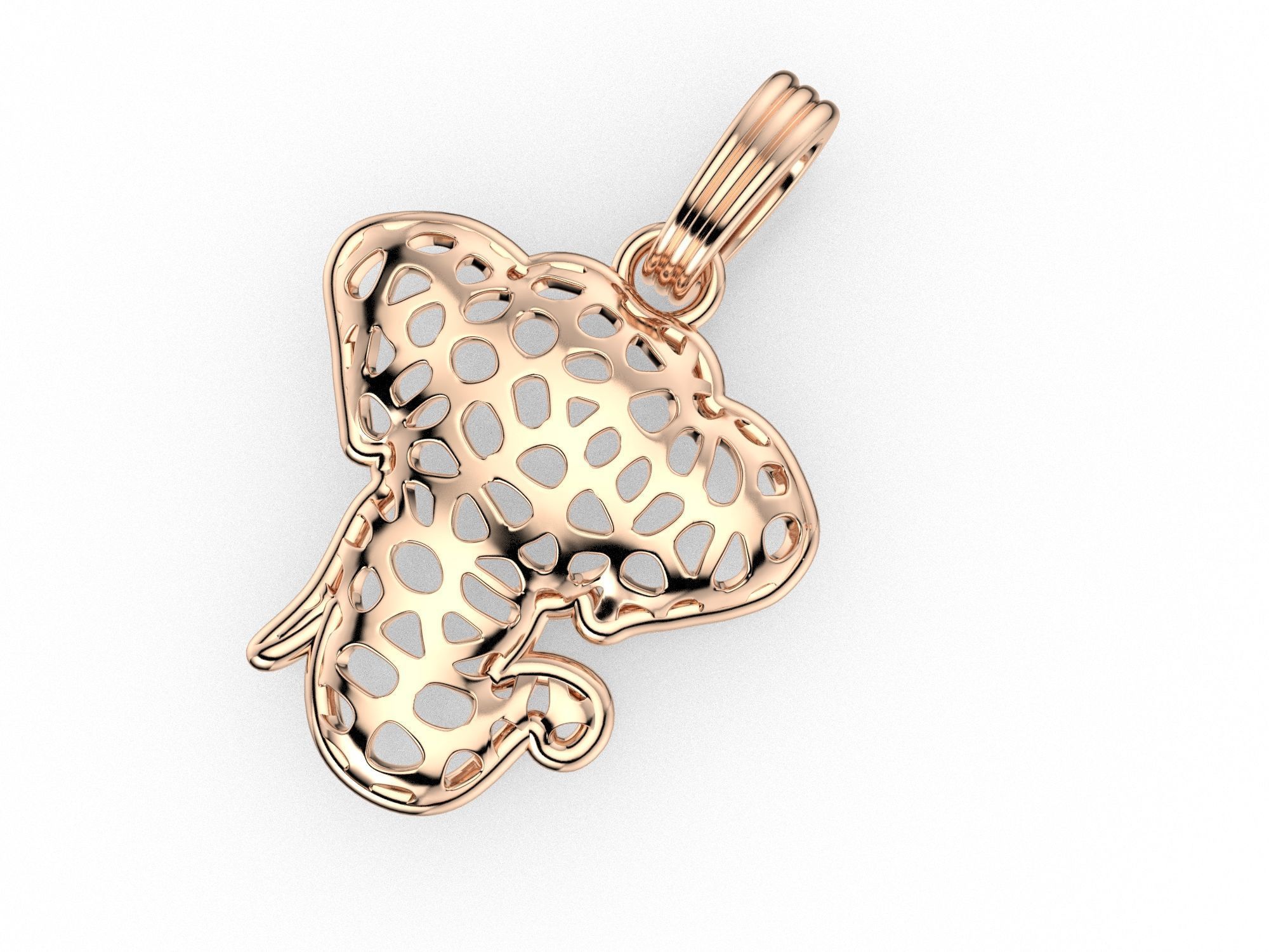 Voronoi Elephant Pendant 3D print model_2