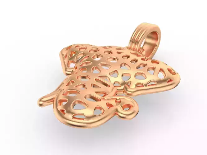 Voronoi Elephant Pendant