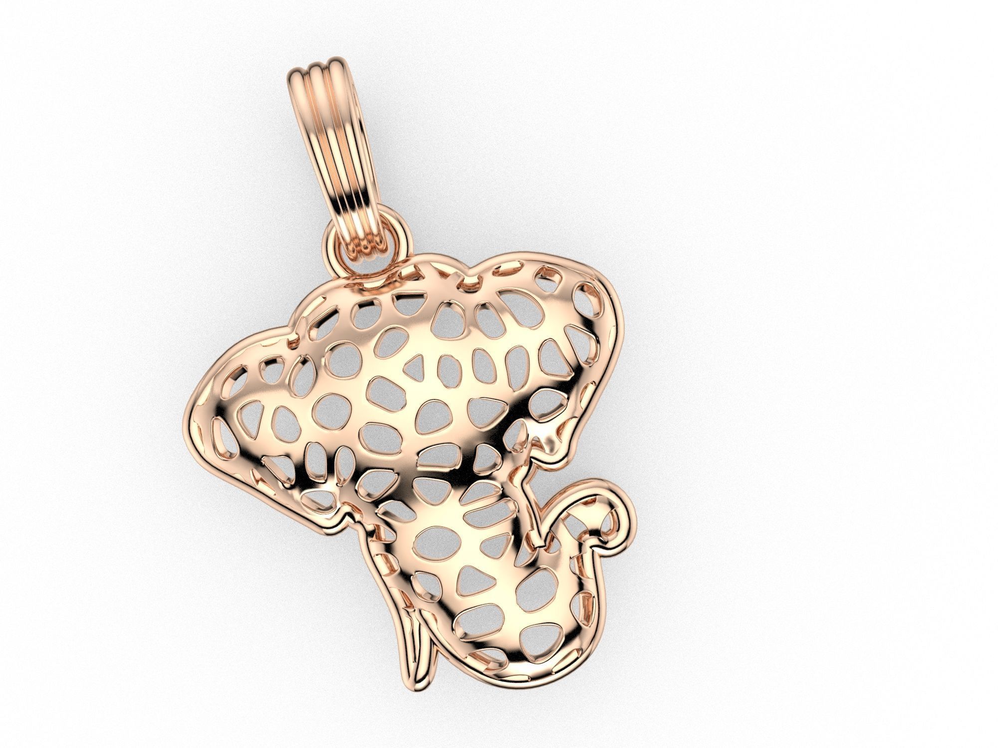 Voronoi Elephant Pendant 3D print model_1