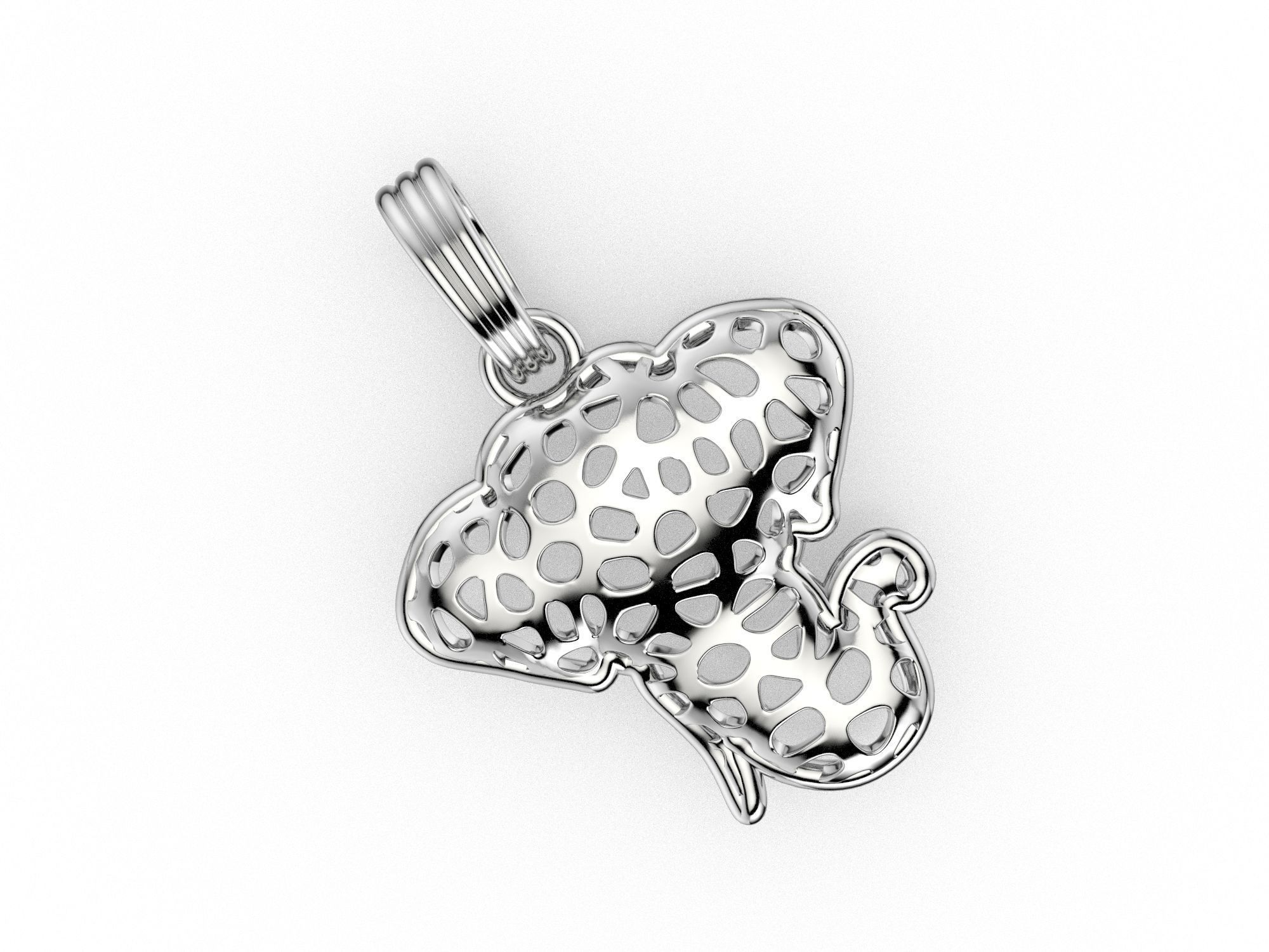 Voronoi Elephant Pendant 3D print model_5